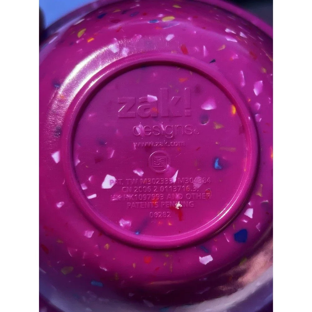 Zak! Designs Speckled Confetti Dopamine Hot Pink Mixing Bowl Melamine 5.50